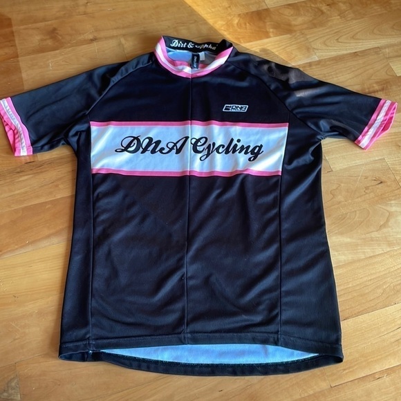 DNA CYCLING bike jersey black white pink L short sleeve - Picture 2 of 9